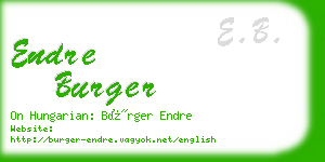 endre burger business card